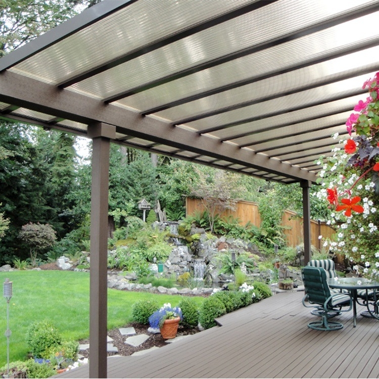 Transparent Lexan Polycarbonate Pergola Roof Panels