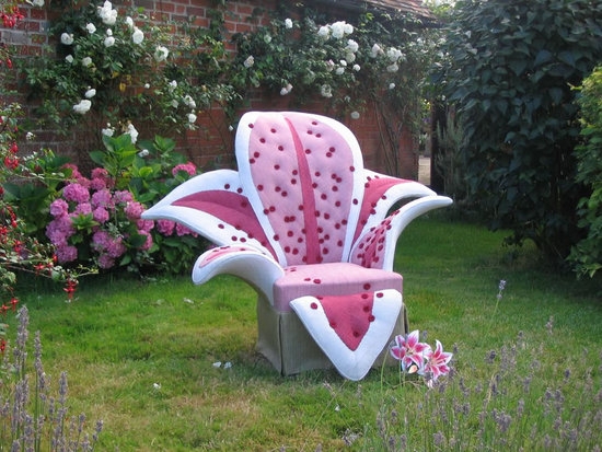 Unique Flower Sculpture Chair for Garden Decor