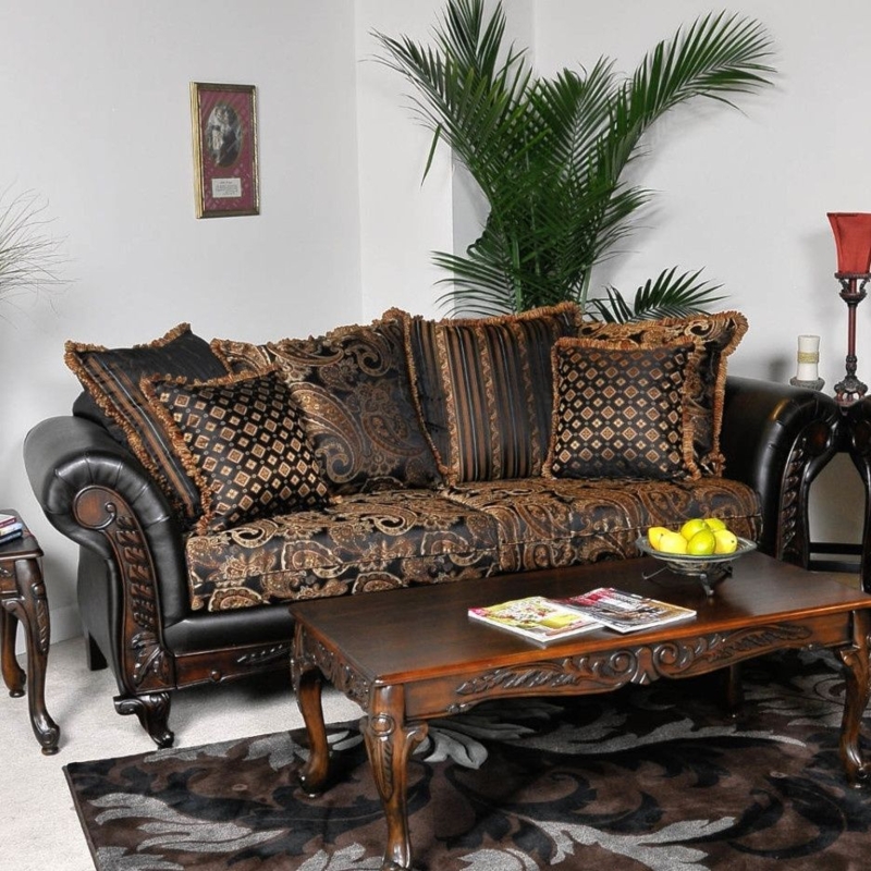 Victorian Black and Gold Ornate Couch Design
