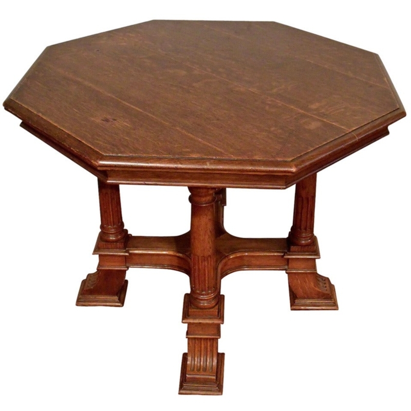 Victorian Octagonal Oak Center Table Design