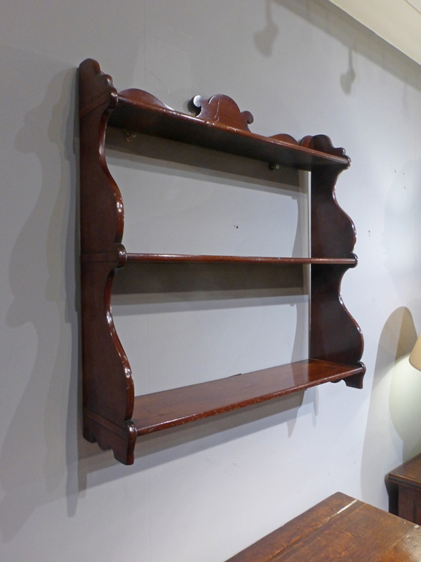 Victorian Small Antique Wooden Wall Shelf