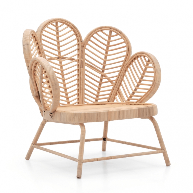 Vienna Rattan Flower Chair Natural Woven Design