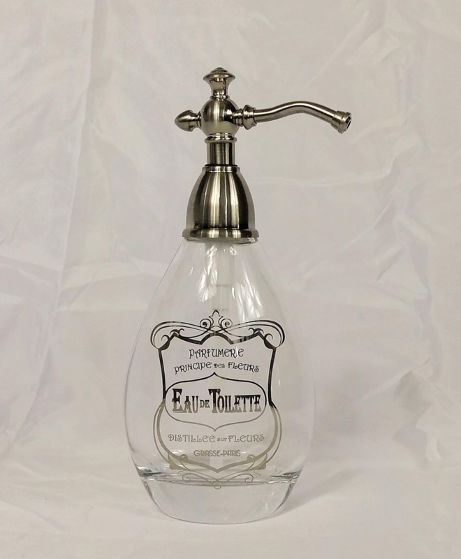 Vintage Glass and Chrome Soap Dispenser