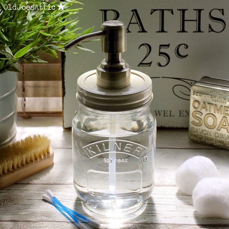 Vintage Kilner Glass Soap Dispenser for Bathroom