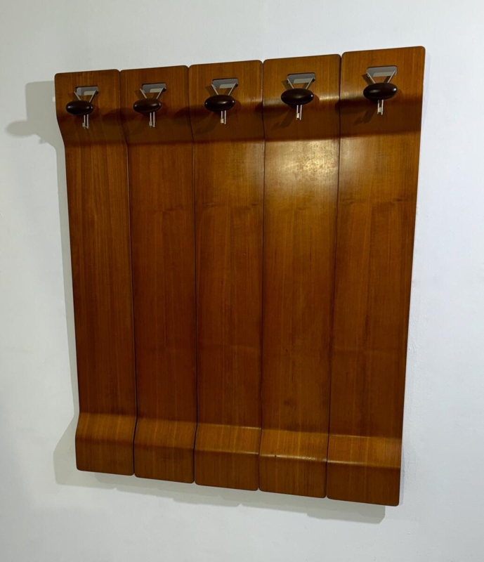 Vintage Mid-Century Modern Italian Wall-Mounted Coat Rack