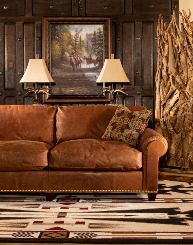 Western Style Leather Living Room Furniture Set