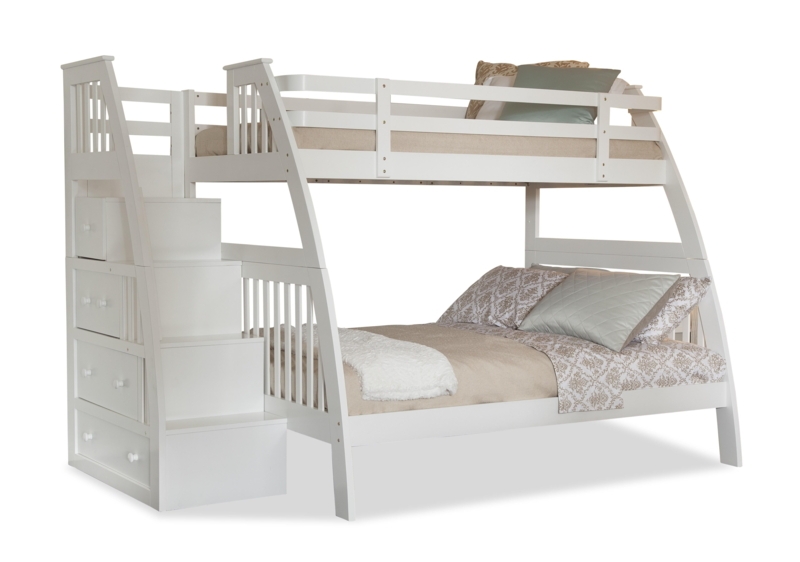 White Canwood Ridgeline Twin Over Full Bunk Bed with Storage