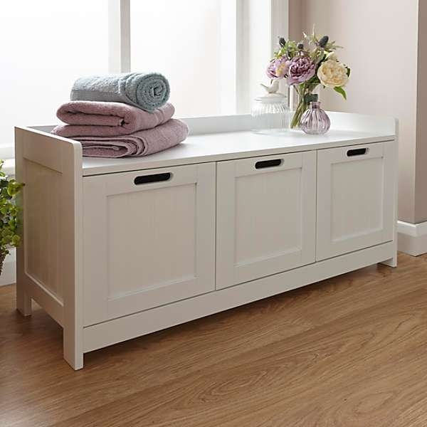 White Cotswold 3 Door Wooden Storage Unit