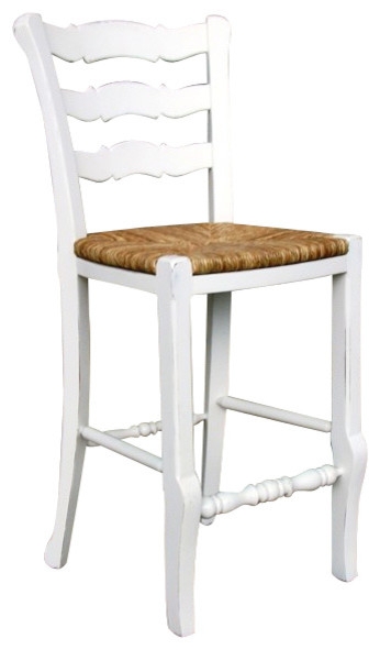 White French Country Ladder Back Counter Stool