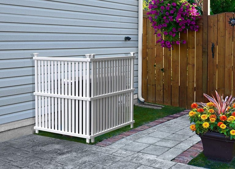 White Outdoor Trash Can Enclosure for Backyard Spaces
