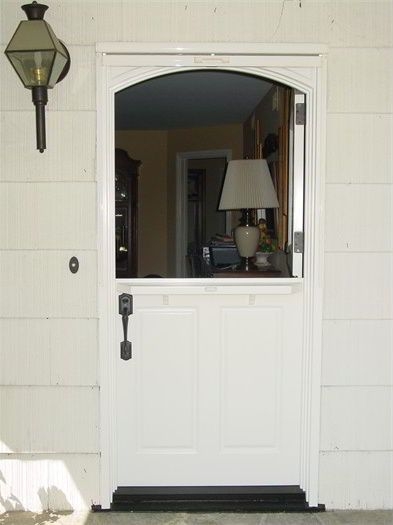 White Retractable Screen Dutch Door for Home