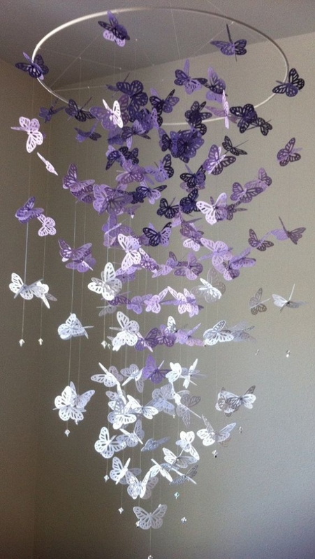 Wonderful DIY Pretty Butterfly Chandelier Mobile