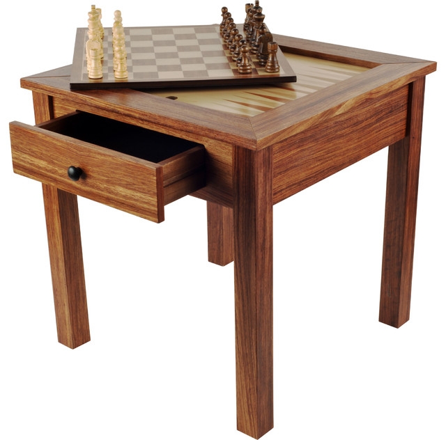 Wooden 3-in-1 Game Table with Chess and Backgammon
