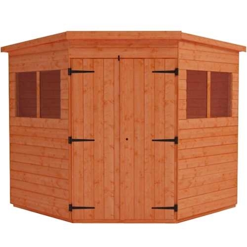 Wooden Corner Garden Shed with Windows
