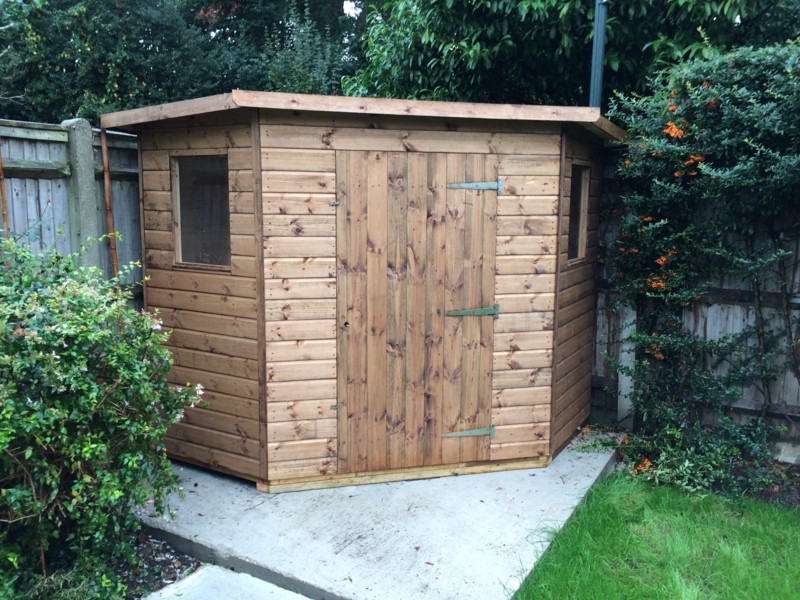 Wooden Corner Garden Shed with Windows