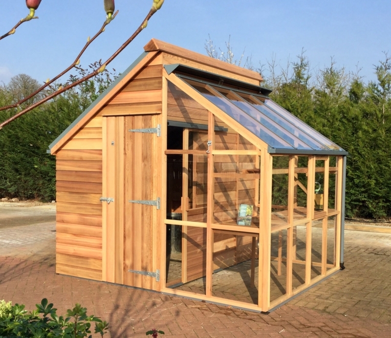 Wooden Shed and Glass Greenhouse Combination Design
