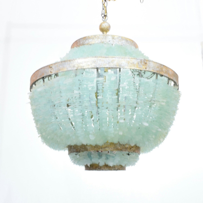 Zar Sea Glass Tile Empire Chandelier | Au Courant Interiors