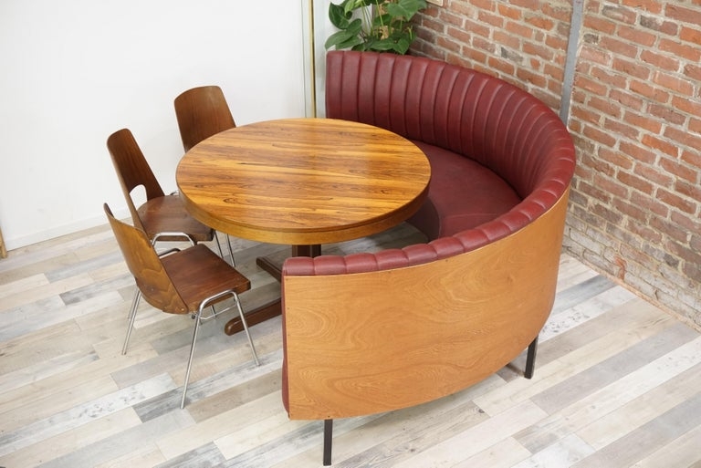 1950s French Rounded Half Moon Sofa Dining Set