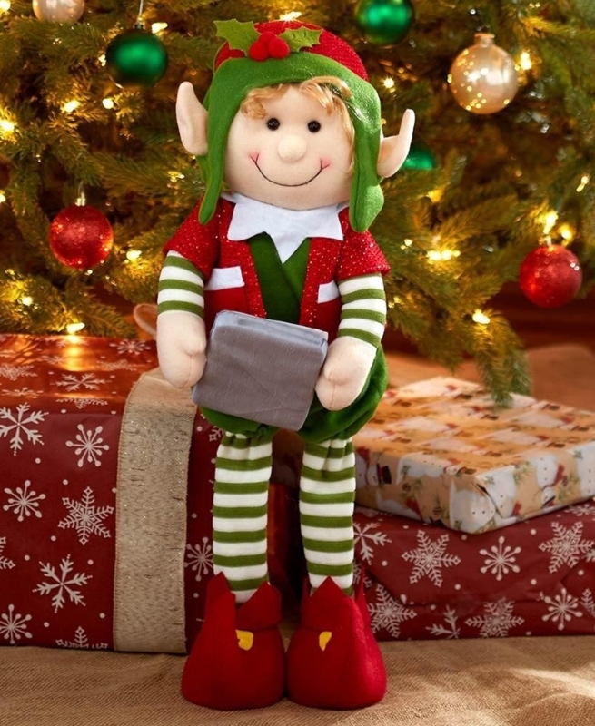 2-Ft Festive Decorative Holiday Elf Figurine