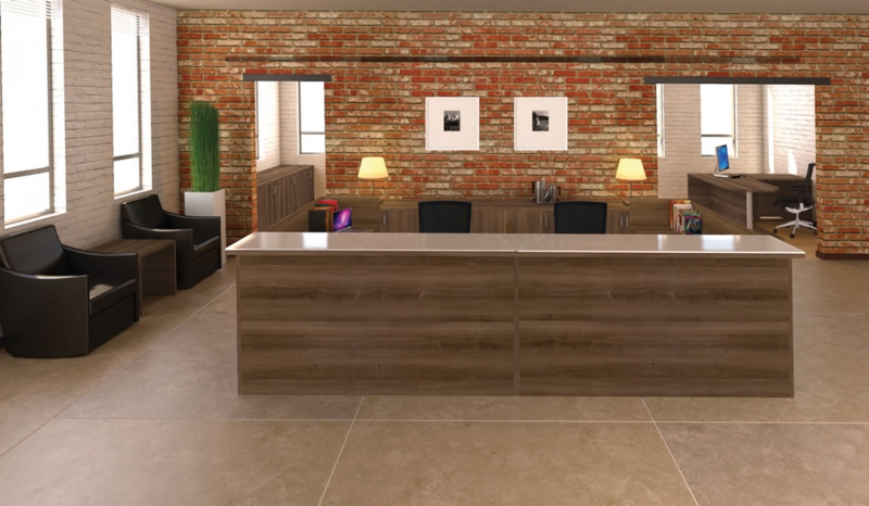 2 Person Reception Desk with Storage