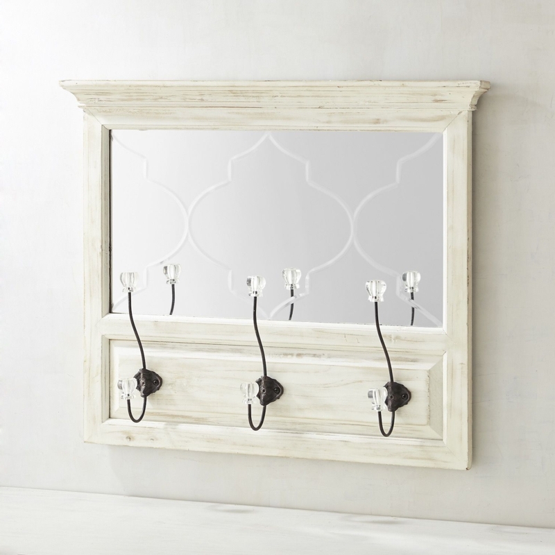 20 Inspirations White Wall Mirrors with Hooks
