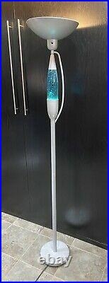 6ft Tall Retro Blue Sparkle Lava Floor Lamp