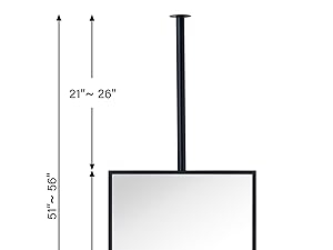 Amazon.com: TEHOME Ceiling Mount Mirrors for bathrooms Suspend Black ...