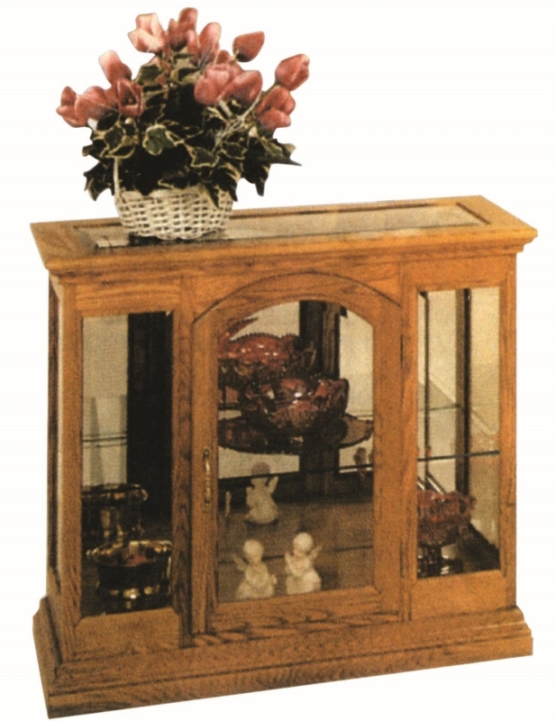 Amish Small One Door Wood and Glass Curio Cabinet