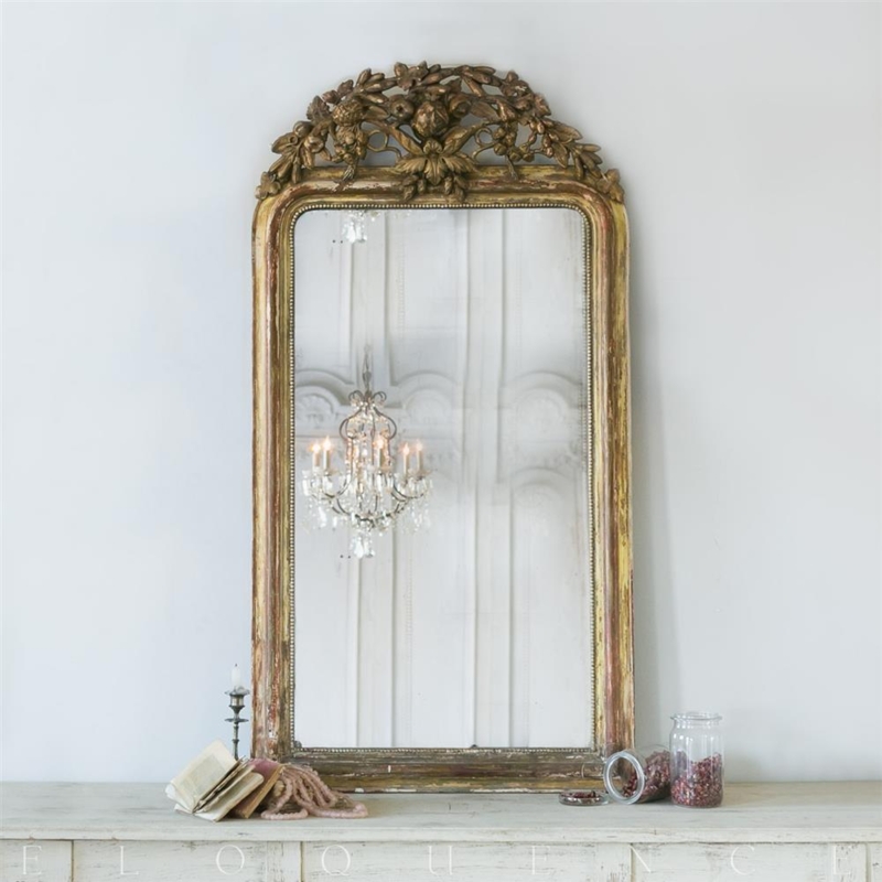 Antique French Country Style Decorative Mirror 1850