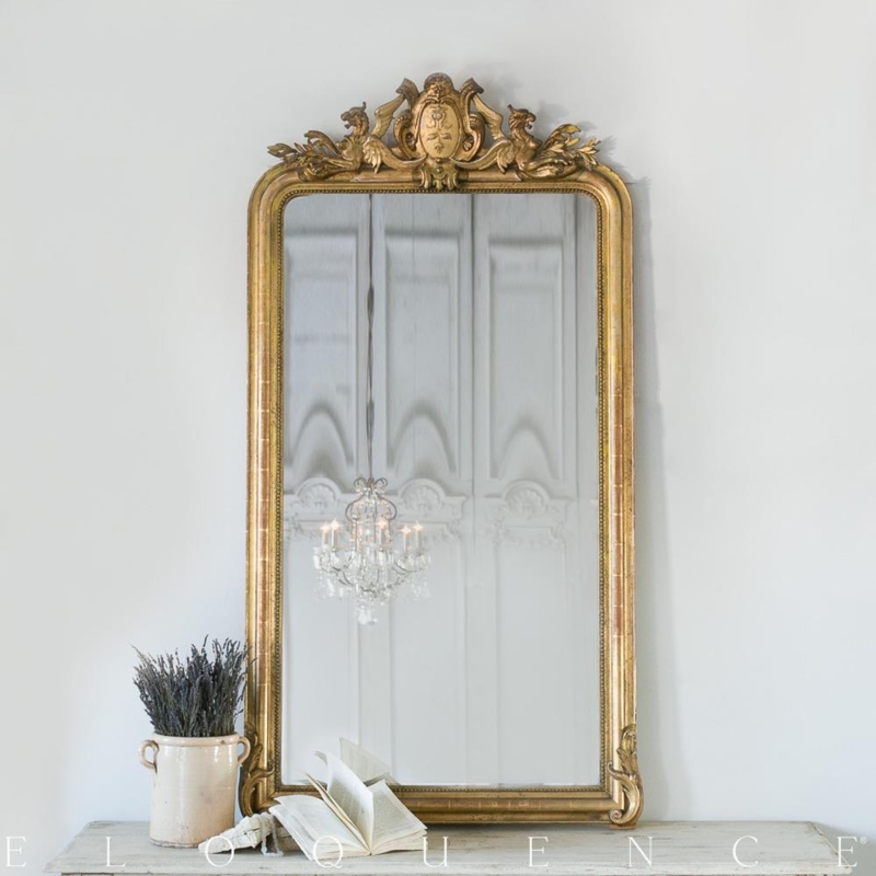 Antique French Country Style Gold Ornate Mirror