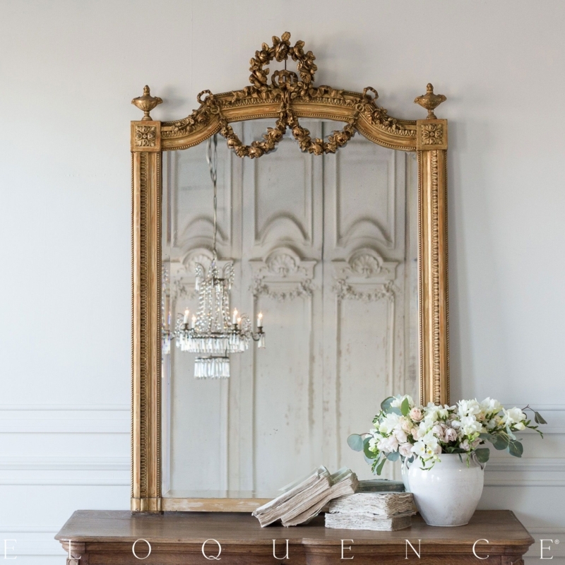 Antique French Country Style Gold Ornate Mirror