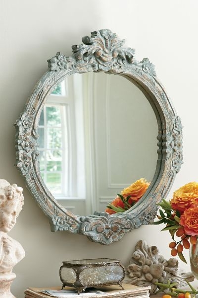 Antique French Gilded Oval Decorative Mirror