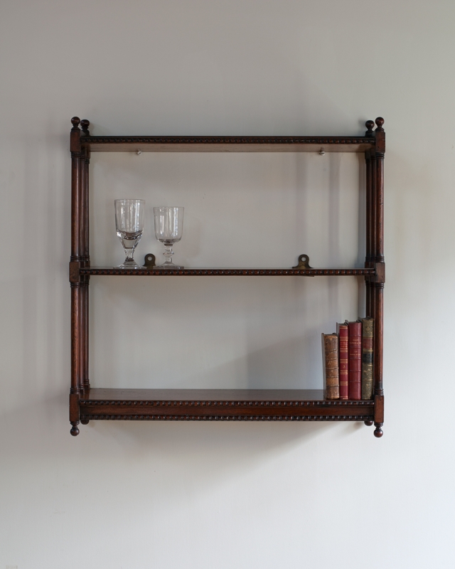 Antique Wooden Wall Shelves with Vintage Charm