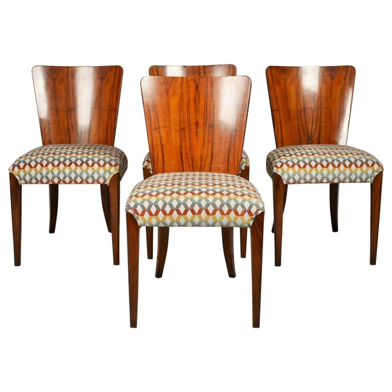 Art Deco Dining Chairs H-214 by Jindrich Halabala