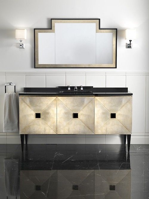 Art Deco Inspired Single Bathroom Vanity Unit