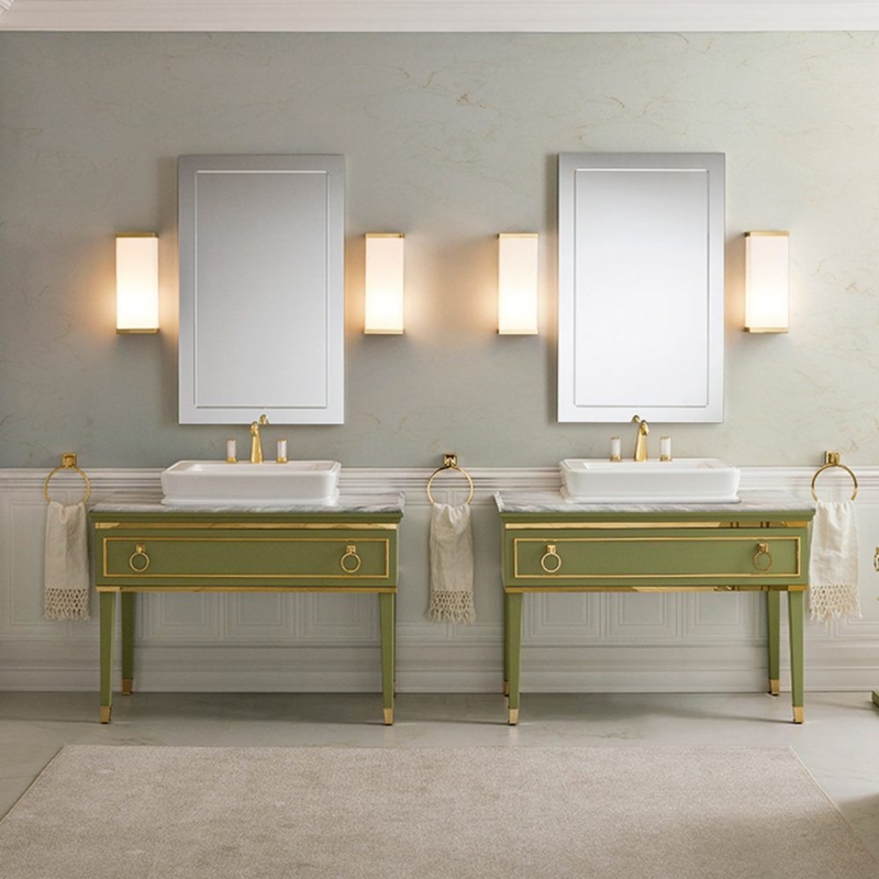 Art Deco Lutetia Double Vanity Bathroom Design