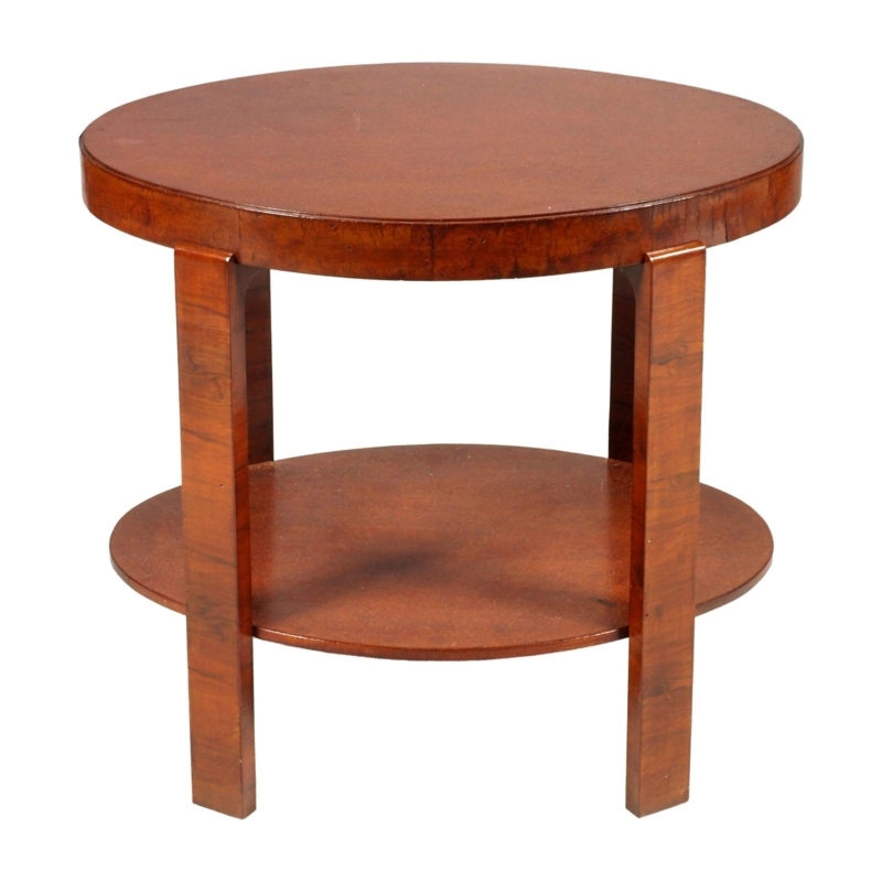 Art Deco Side Table Around 1930 with Beautiful Veneer and Black ...