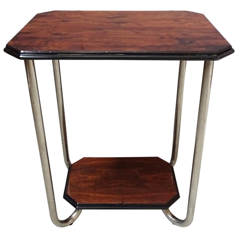 Art Deco Side Table with "U" Shaped Pedestal Base at 1stDibs
