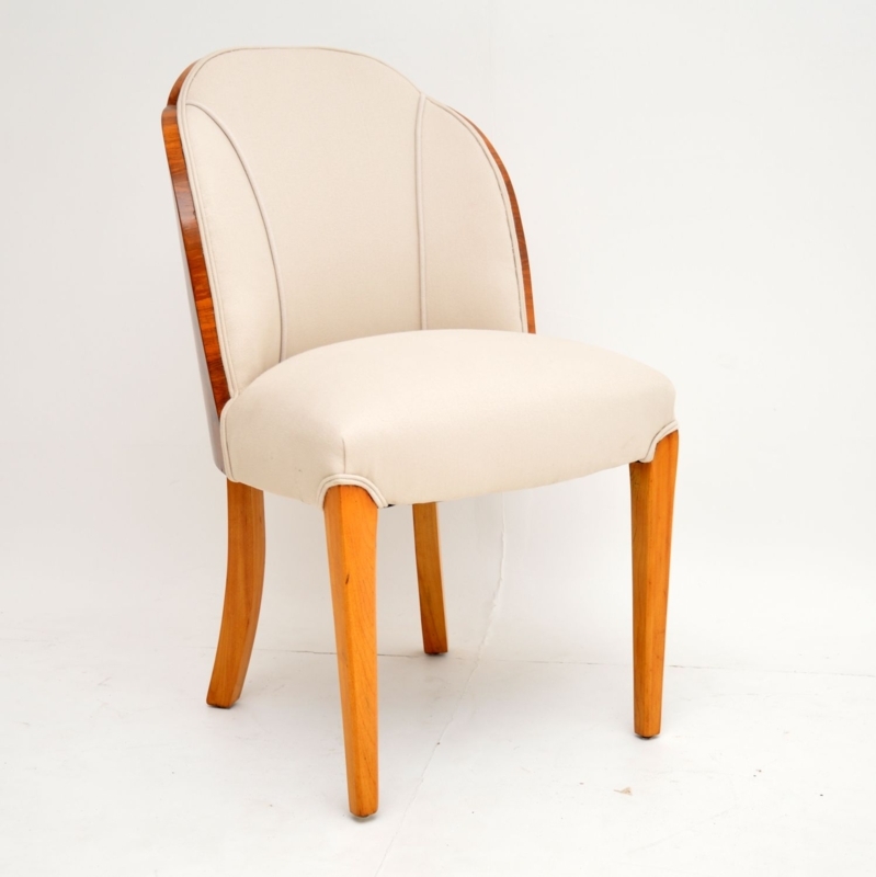 Art Deco Walnut Cloud Back Dining Chair