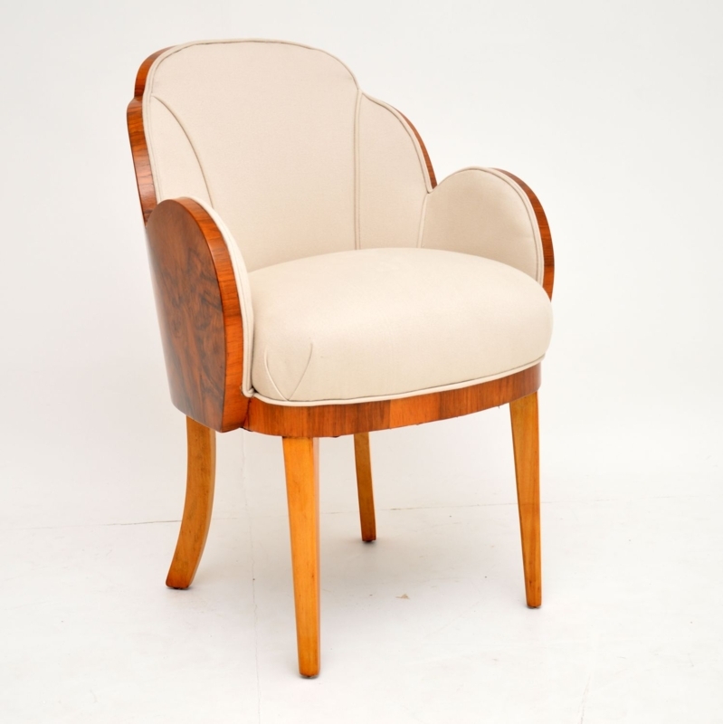Art Deco Walnut Cloud Back Dining Chair