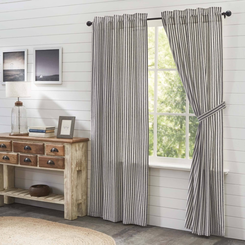 Ashmont Ticking Stripe Panel Curtains for Rustic Rooms