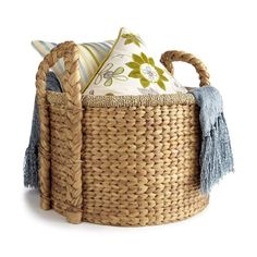 Basket to hold pillows and a blanket! | Decorating Ideas - Home Decor ...