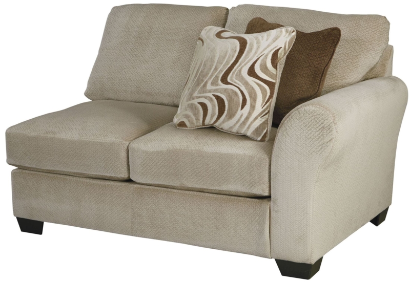 Beige Hazes Fleece RAF Cuddler Sofa Sectional