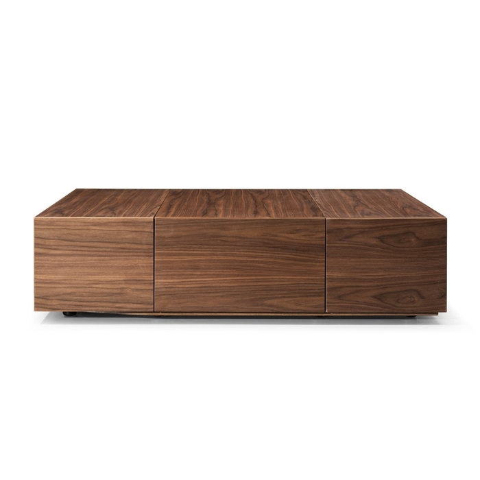 Benjara Solid Wood Block Coffee Table with Storage | Wayfair