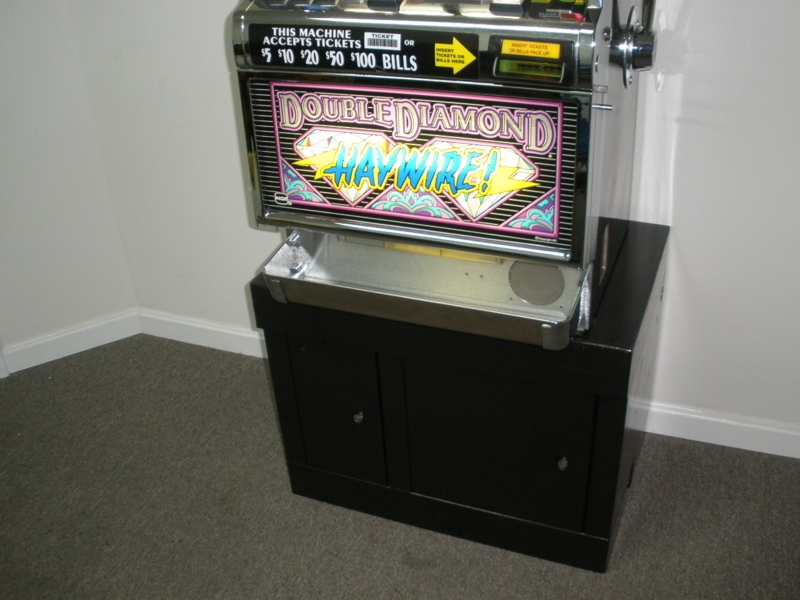 Black Slot Machine Stand with Secure Storage