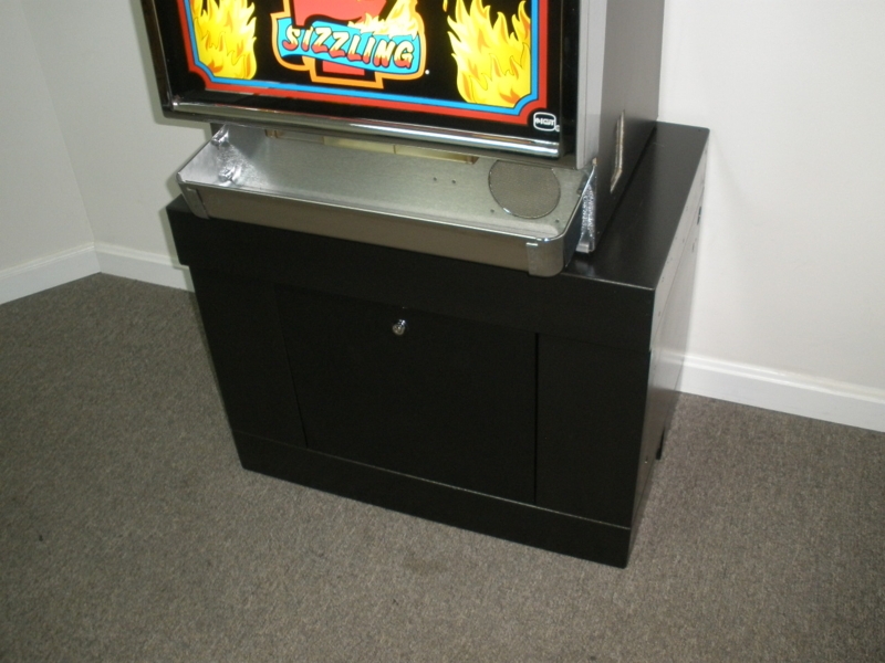 Black Square Slot Machine Stand with Lockable Storage