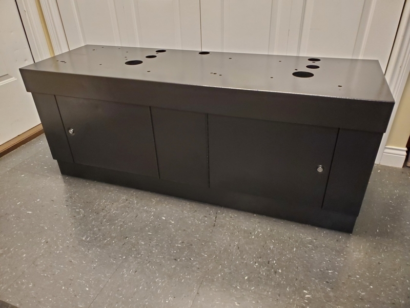 Black Square Top Dual Slot Machine Stand with Locks