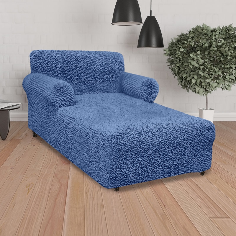 Blue Chaise Lounge Sofa Cover in Modern Living Room
