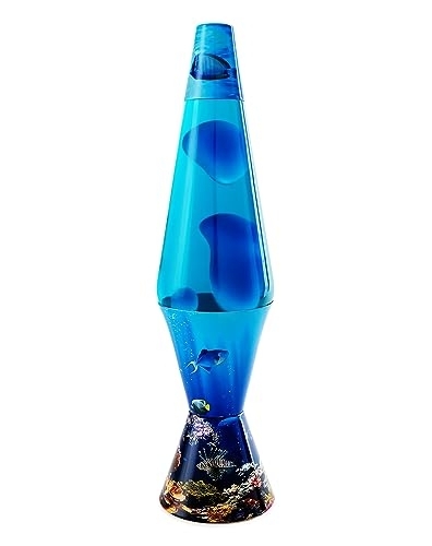 Blue Lava Floor Lamp with Ocean Theme