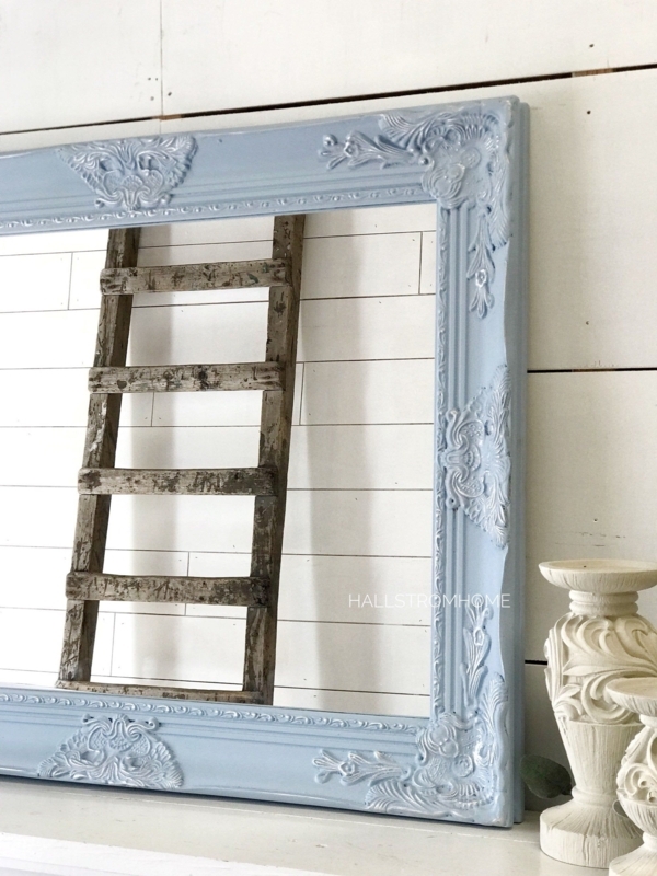 Blue Mirror/French Country Decor/Bathroom Mirror/Shabby Chic Farmhouse ...
